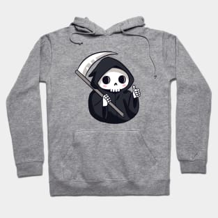 Cute and funny grim reaper with their thumb up Hoodie